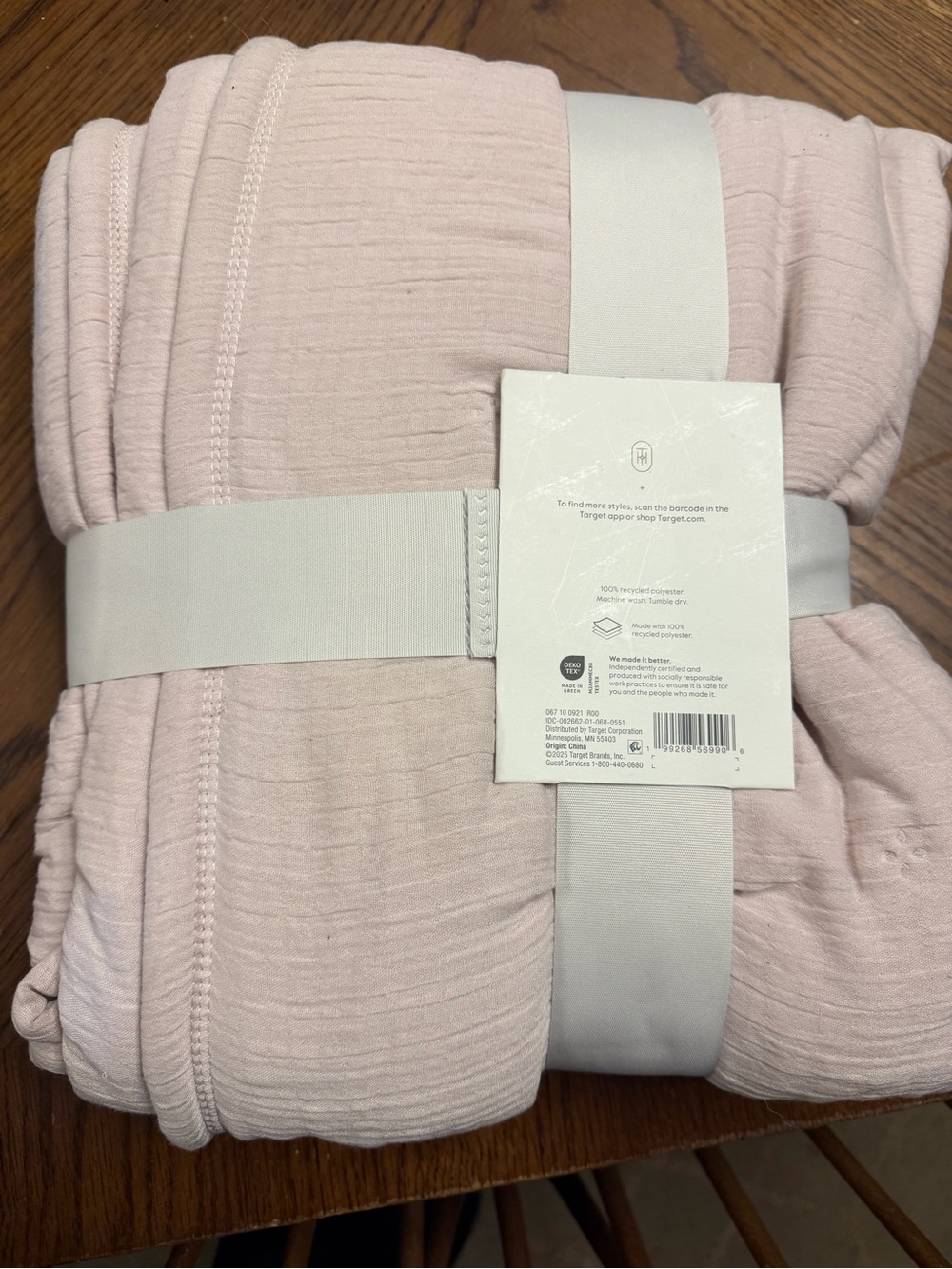 Threshold Light Pink Quilted Throw Blanket